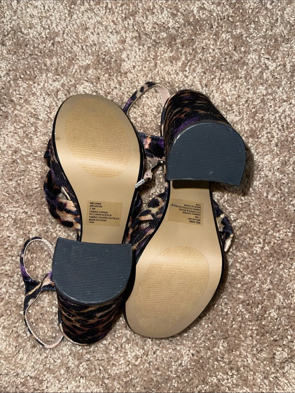 Betsey Johnson Leopard Platform Sandals with Purple Accents
